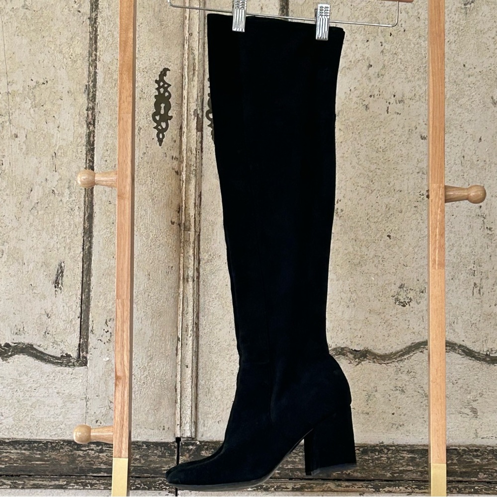 Cole Haan over knee black suede boot